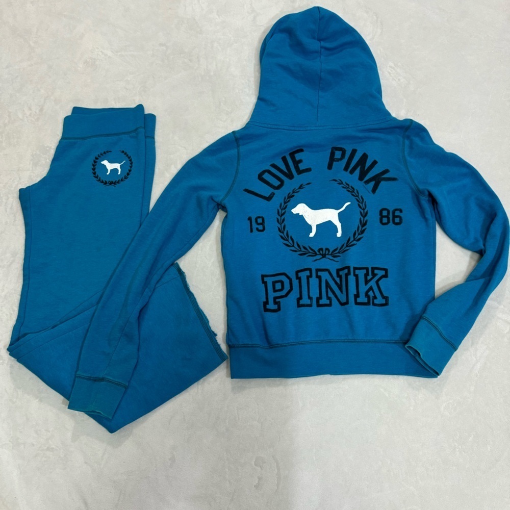 Vintage PINK Victorias Secret Teal Tracksuit Set